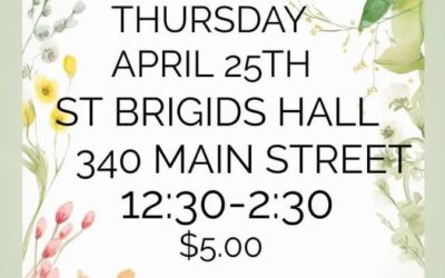 This great event Is happening tomorrow (Thurs) at St. Brigids Church on Upper Main .